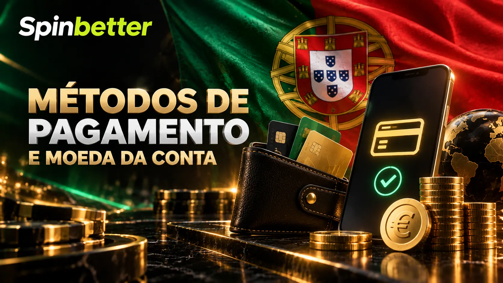 Métodos de pagamento e moeda da conta no caixa