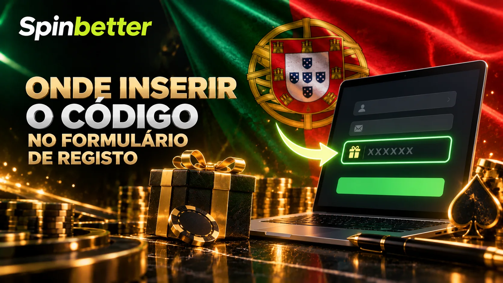 O campo de código promocional no formulário de registo